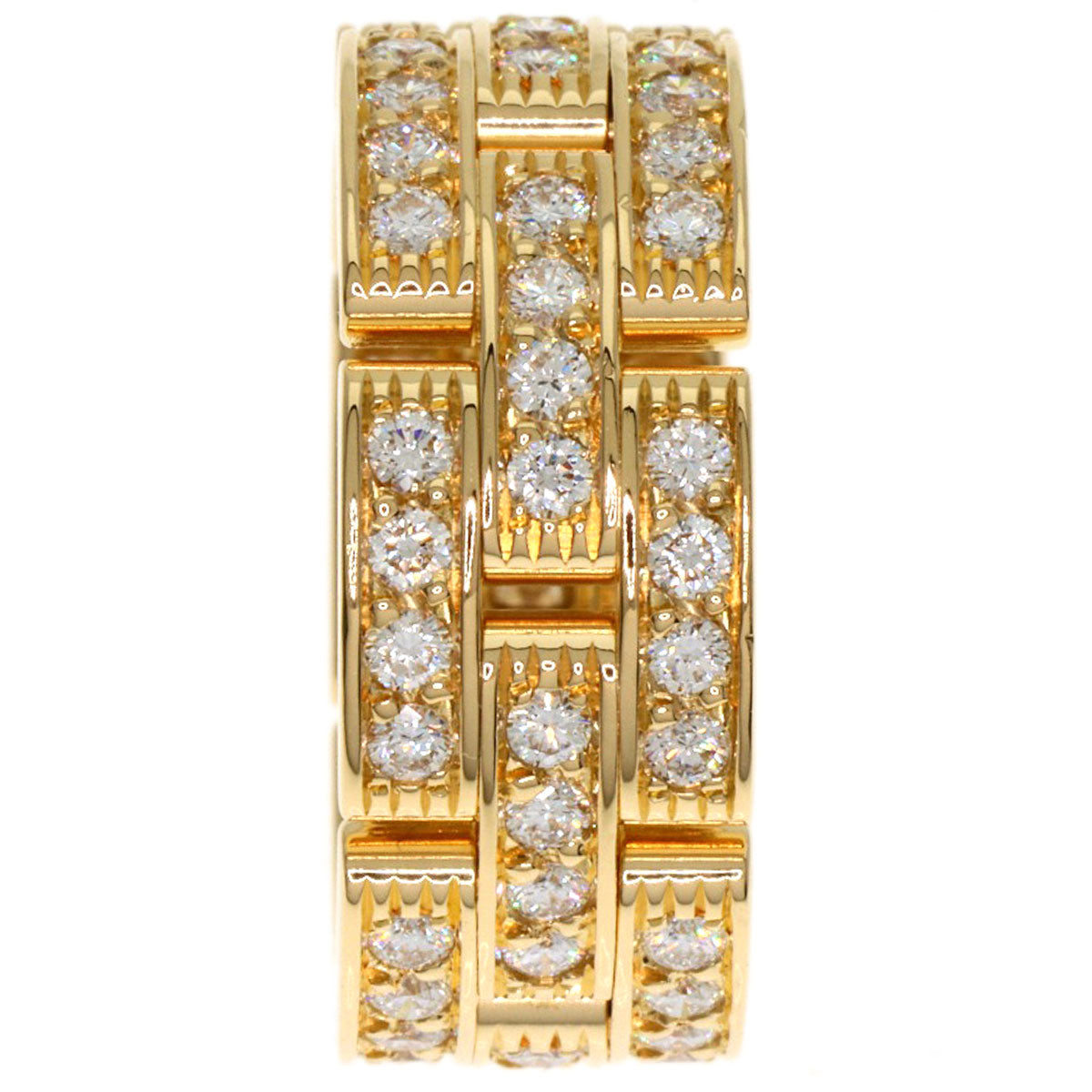 CARTIER Mayon PANTHERE Full Diamond #50 Ring K18 Yellow Gold Ladies [Used]