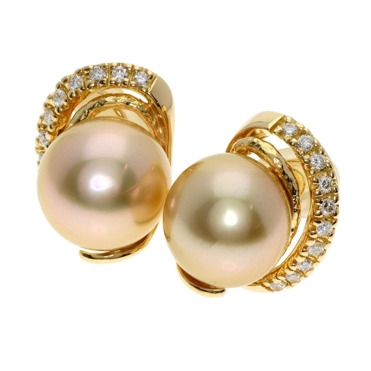 TASAKI Pearl Pearl Diamond Earring K18 Yellow Gold Ladies [Used]