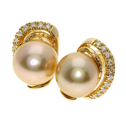 TASAKI Pearl Pearl Diamond Earring K18 Yellow Gold Ladies [Used]