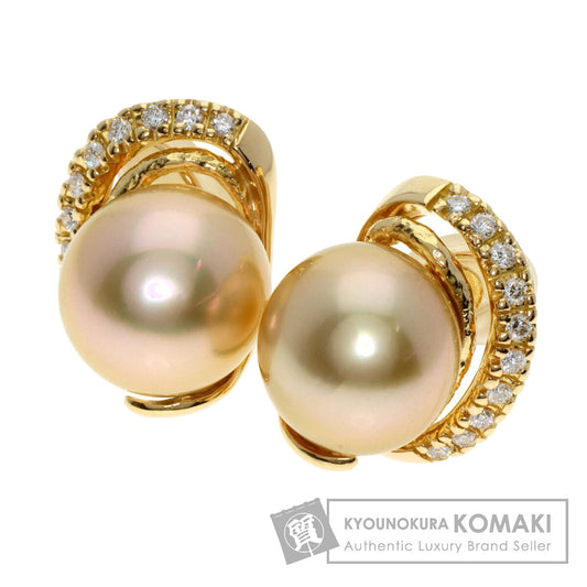 TASAKI Pearl Pearl Diamond Earring K18 Yellow Gold Ladies [Used]