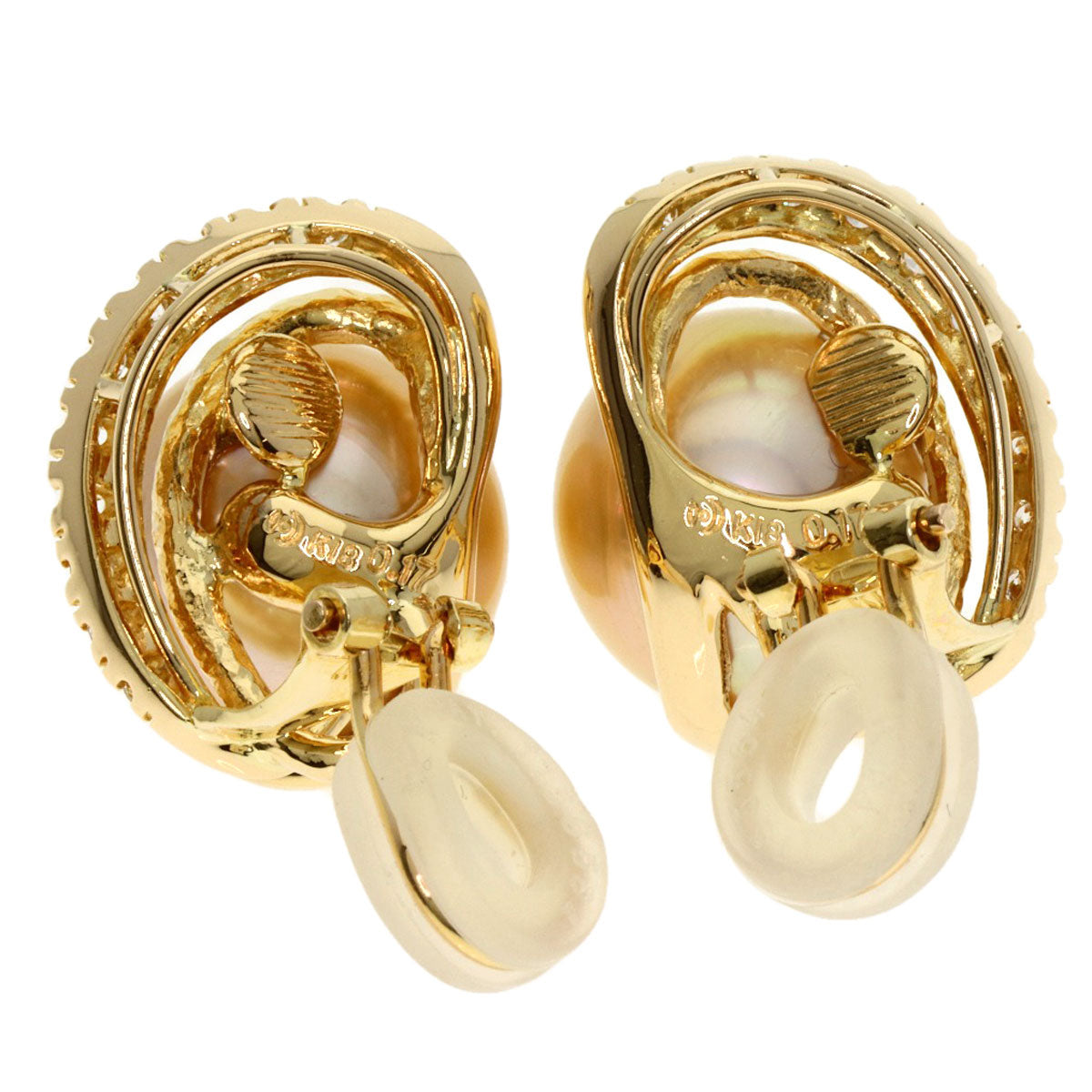 TASAKI Pearl Pearl Diamond Earring K18 Yellow Gold Ladies [Used]