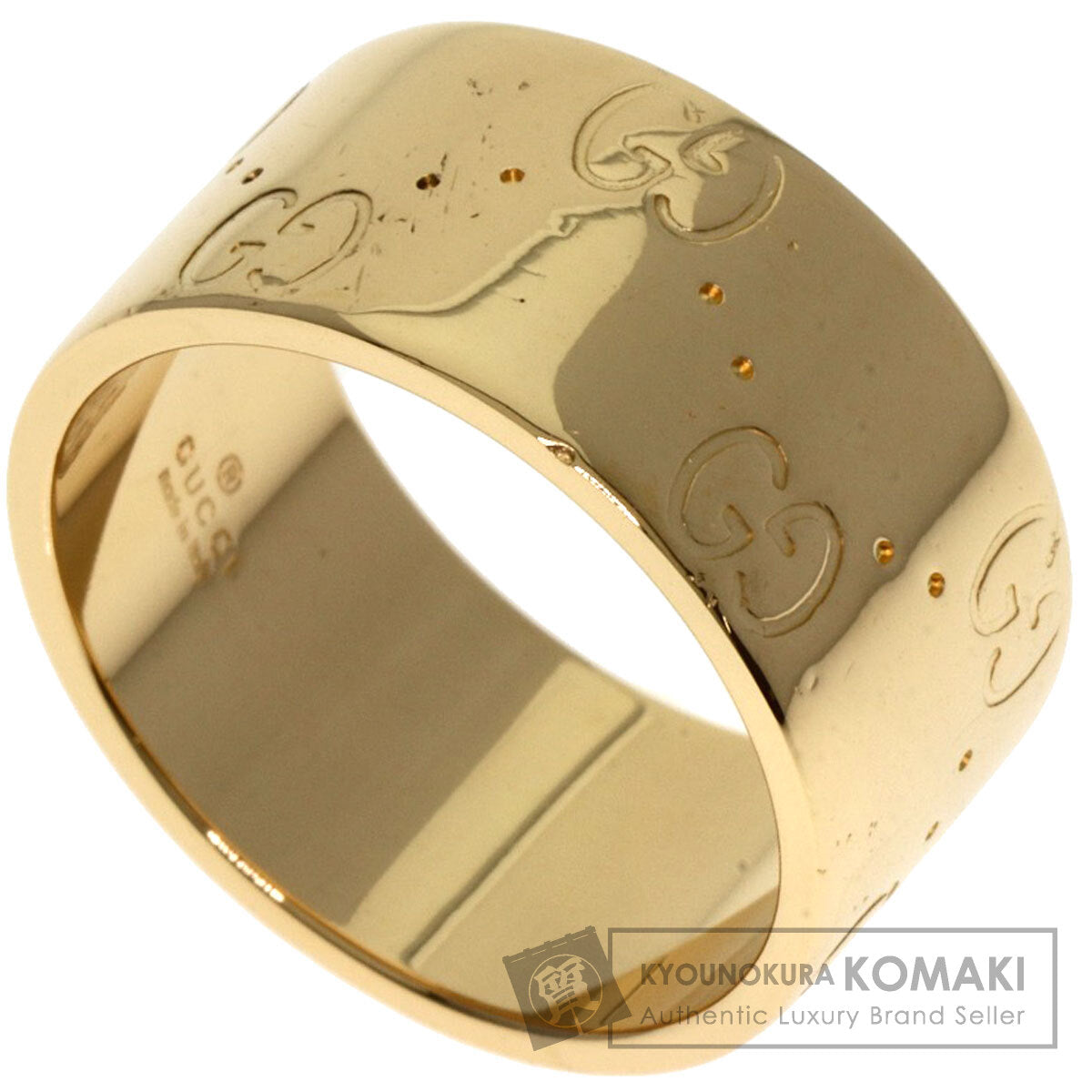 GUCCI GG Icon Wide #11 Ring K18 Yellow Gold Ladies [Used]
