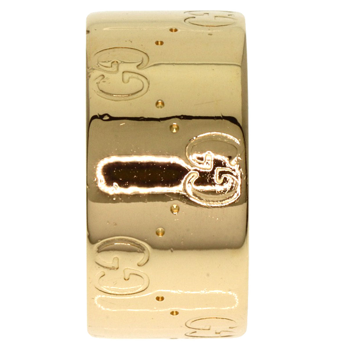 GUCCI GG Icon Wide #11 Ring K18 Yellow Gold Ladies [Used]