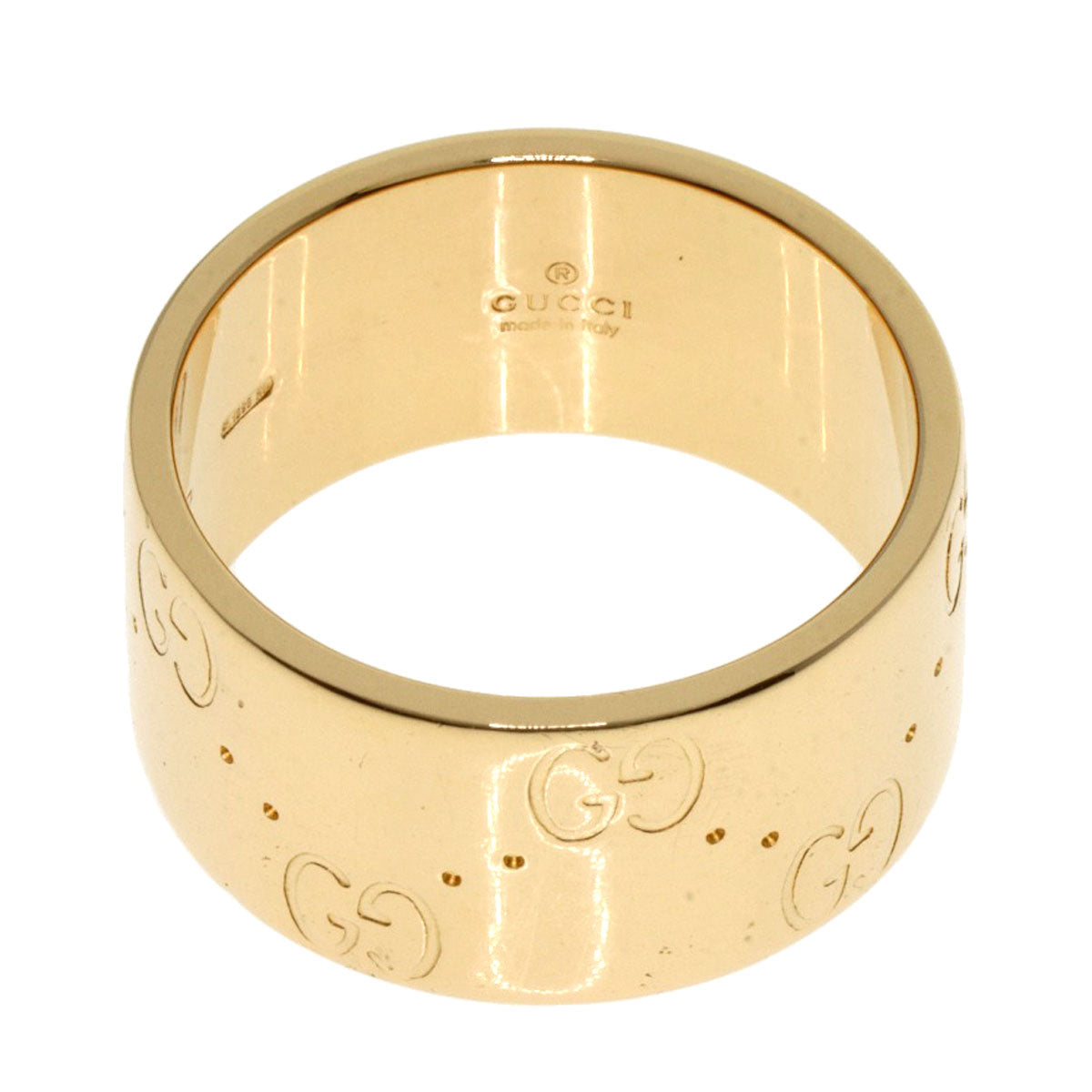 GUCCI GG Icon Wide #11 Ring K18 Yellow Gold Ladies [Used]