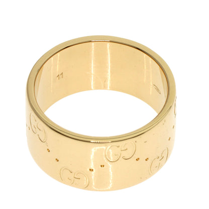 GUCCI GG Icon Wide #11 Ring K18 Yellow Gold Ladies [Used]
