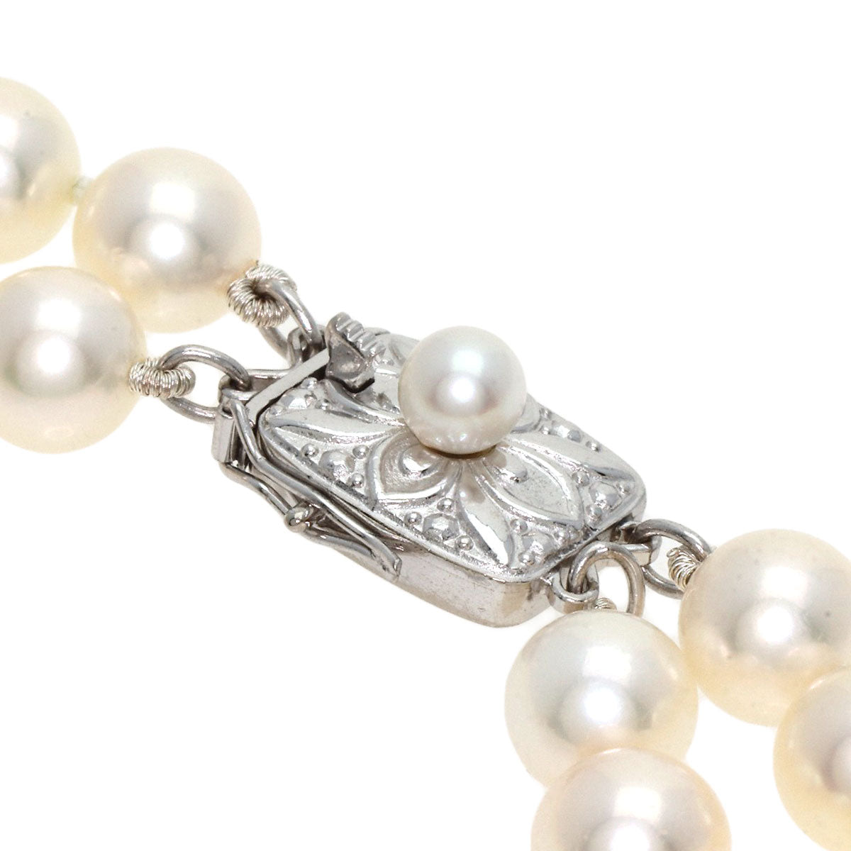 MIKIMOTO Pearl Pearl 2 series Necklace K14 White Gold Ladies [Used]