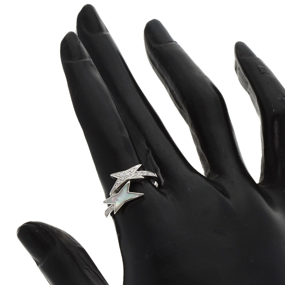 MAUBOUSSIN Etoile de Vie Diamond Shell #54 Ring K18 White Gold Ladies [Used]