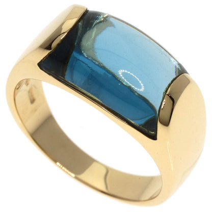 BVLGARI Troquette Blue Topaz Ring K18 Yellow Gold Ladies [Used]