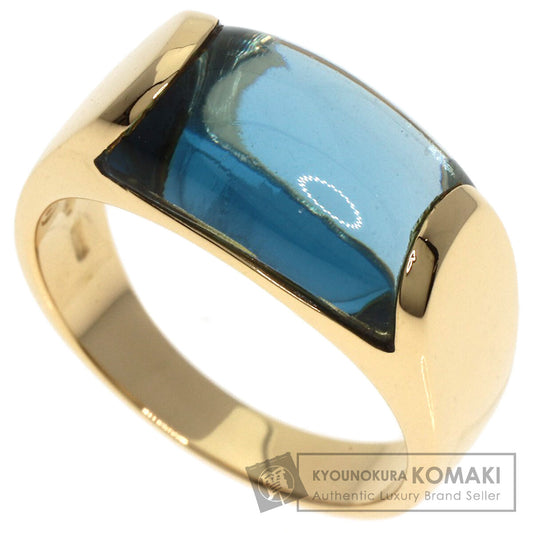 BVLGARI Troquette Blue Topaz Ring K18 Yellow Gold Ladies [Used]