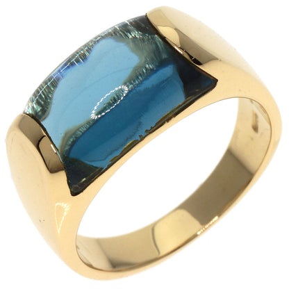 BVLGARI Troquette Blue Topaz Ring K18 Yellow Gold Ladies [Used]
