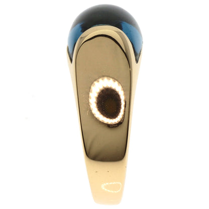 BVLGARI Troquette Blue Topaz Ring K18 Yellow Gold Ladies [Used]