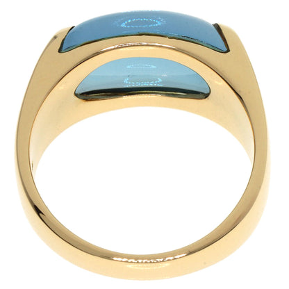BVLGARI Troquette Blue Topaz Ring K18 Yellow Gold Ladies [Used]