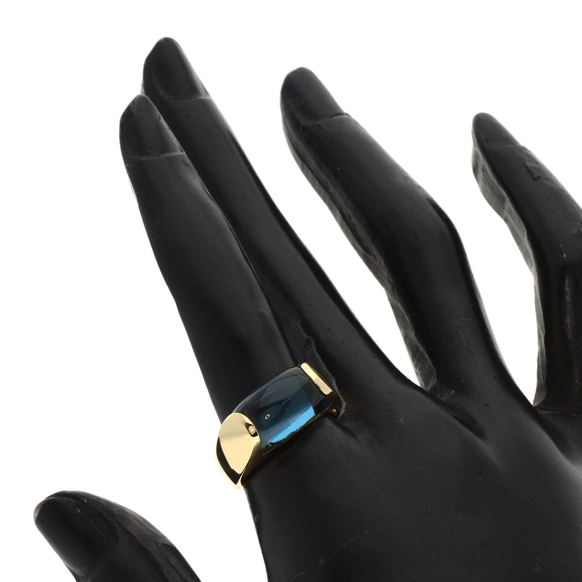 BVLGARI Troquette Blue Topaz Ring K18 Yellow Gold Ladies [Used]