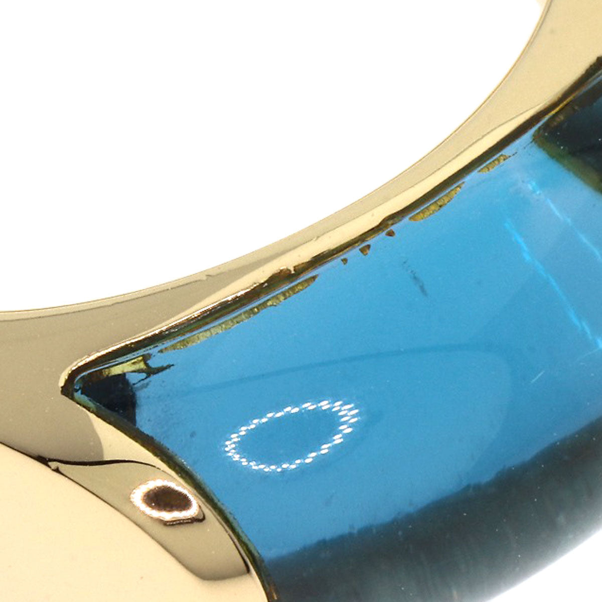 BVLGARI Troquette Blue Topaz Ring K18 Yellow Gold Ladies [Used]