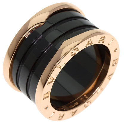 BVLGARI B.zero1 Black ceramic 4 band #50 Ring K18 Pink Gold Ladies [Used]