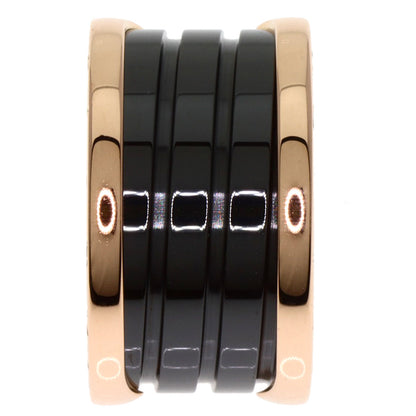 BVLGARI B.zero1 Black ceramic 4 band #50 Ring K18 Pink Gold Ladies [Used]