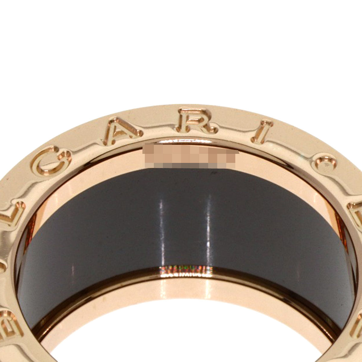BVLGARI B.zero1 Black ceramic 4 band #50 Ring K18 Pink Gold Ladies [Used]