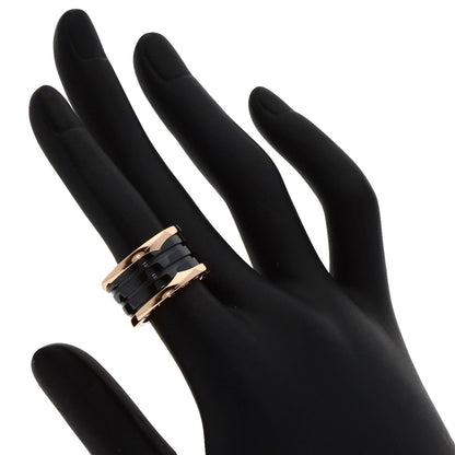 BVLGARI B.zero1 Black ceramic 4 band #50 Ring K18 Pink Gold Ladies [Used]