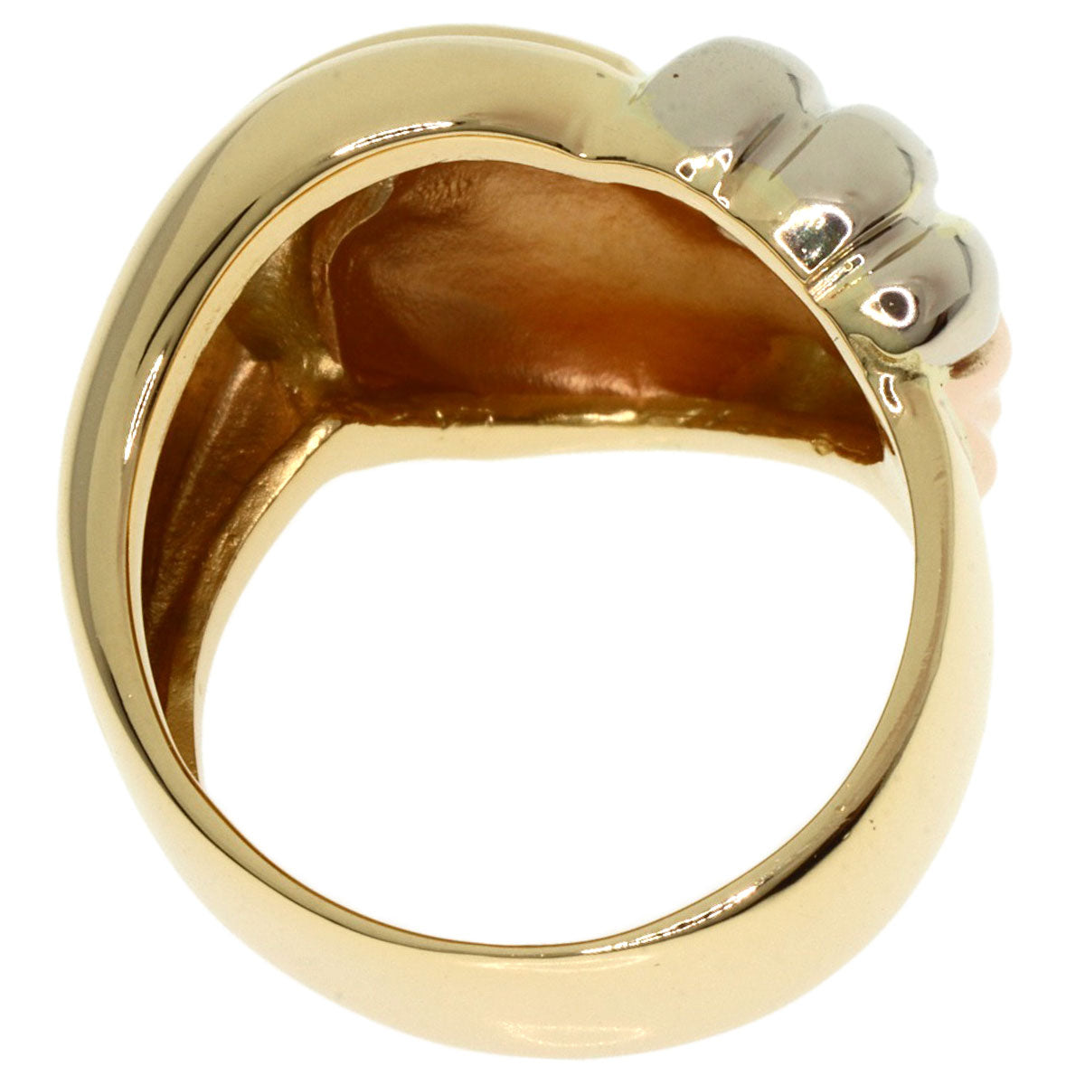 Three color Ring K18 Yellow Gold K18 White Gold 11.1g　Ladies
