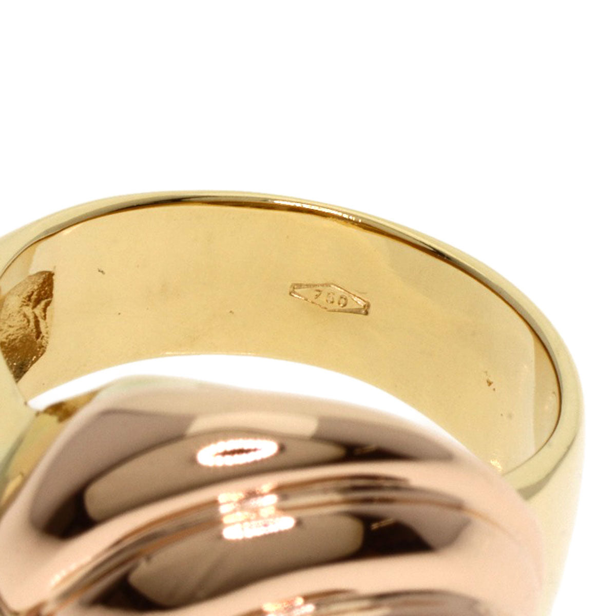 Three color Ring K18 Yellow Gold K18 White Gold 11.1g　Ladies