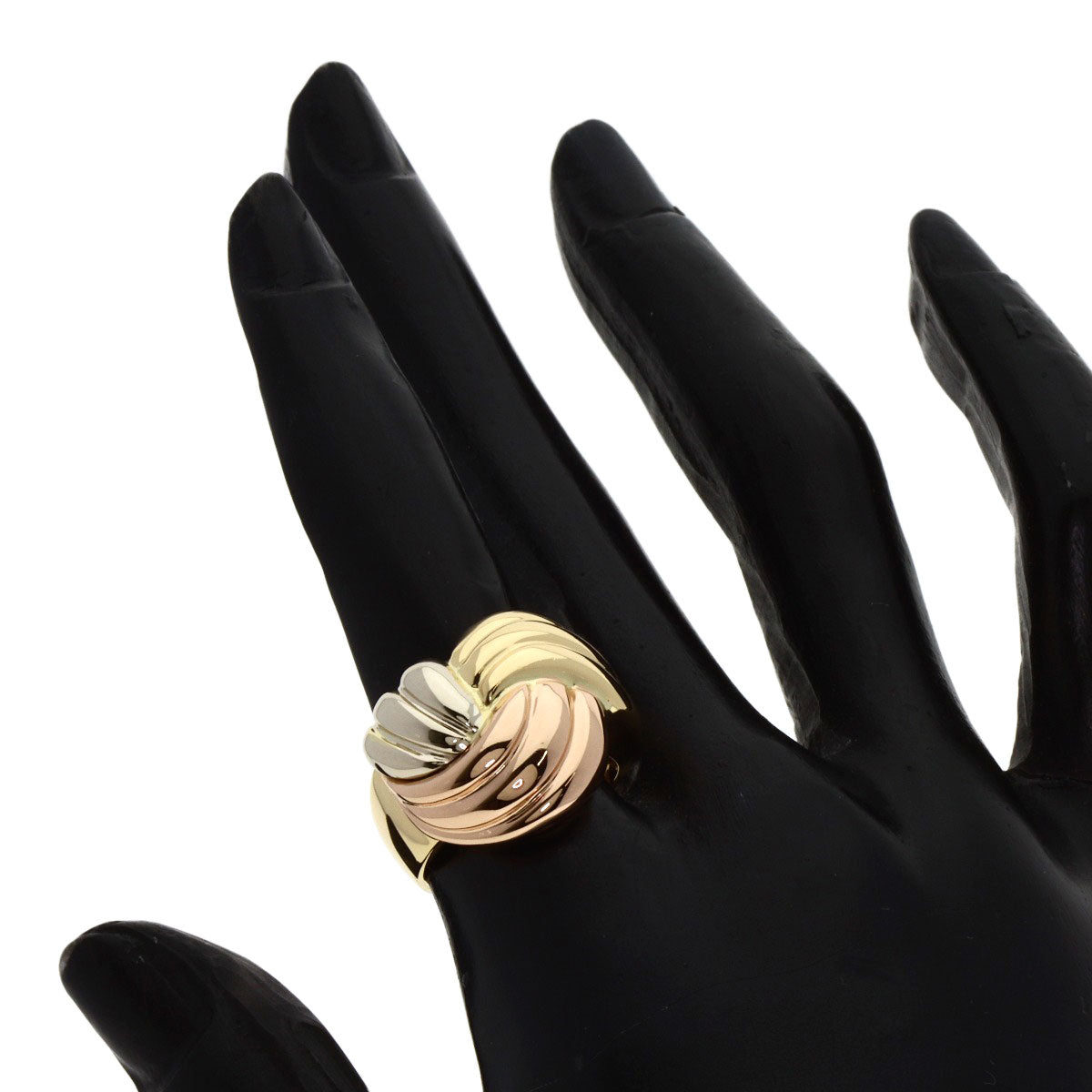 Three color Ring K18 Yellow Gold K18 White Gold 11.1g　Ladies