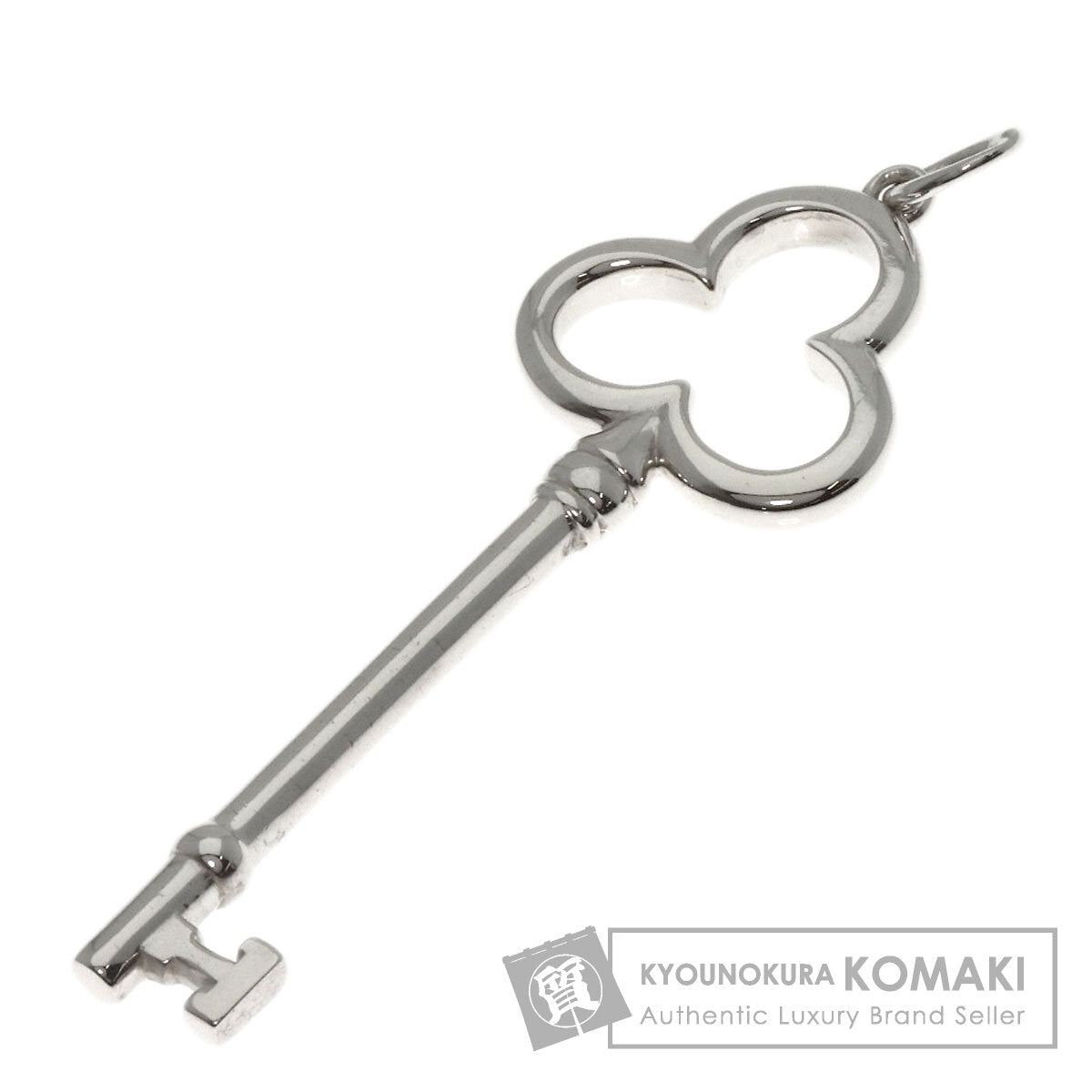 TIFFANY&Co. Open Trefoil Key Medium Pendant top Silver Ladies [Used]