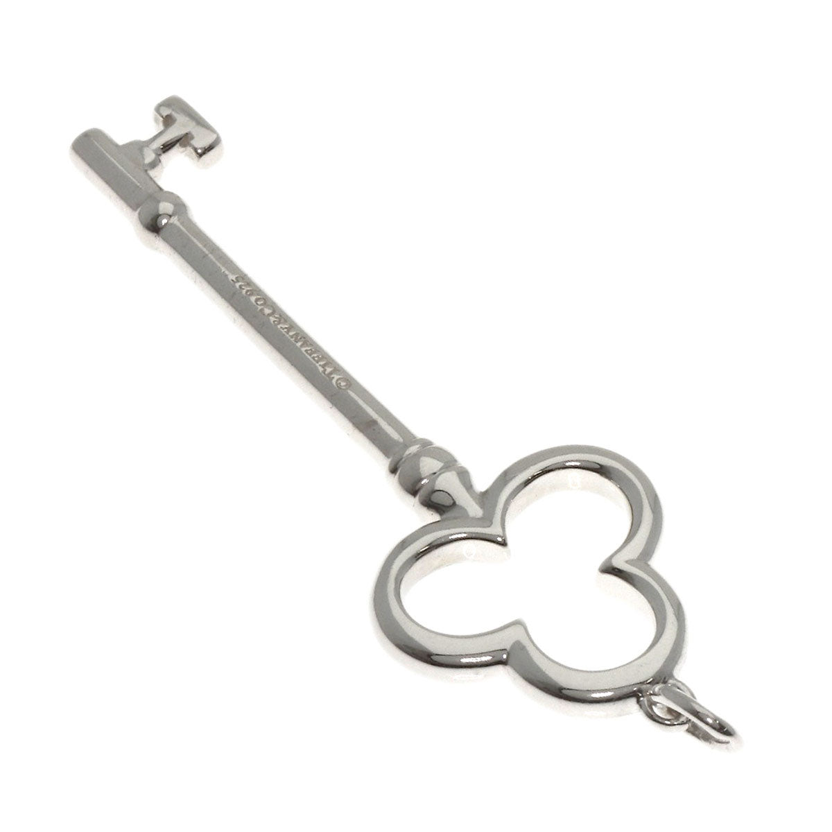 TIFFANY&Co. Open Trefoil Key Medium Pendant top Silver Ladies [Used]