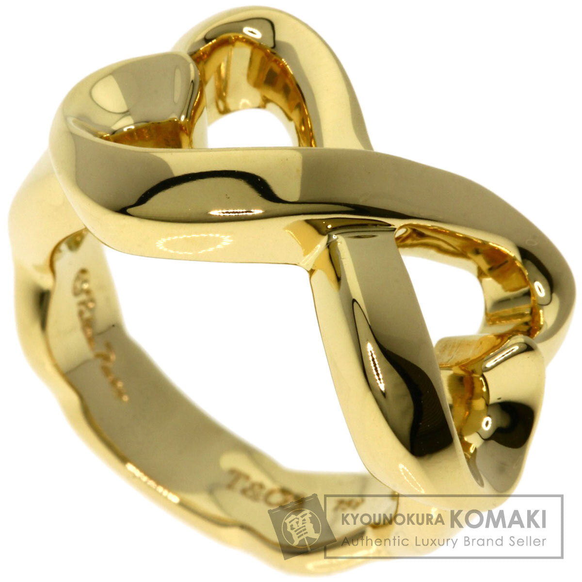 TIFFANY&Co. Double Loving Heart Ring K18 Yellow Gold Ladies [Used]