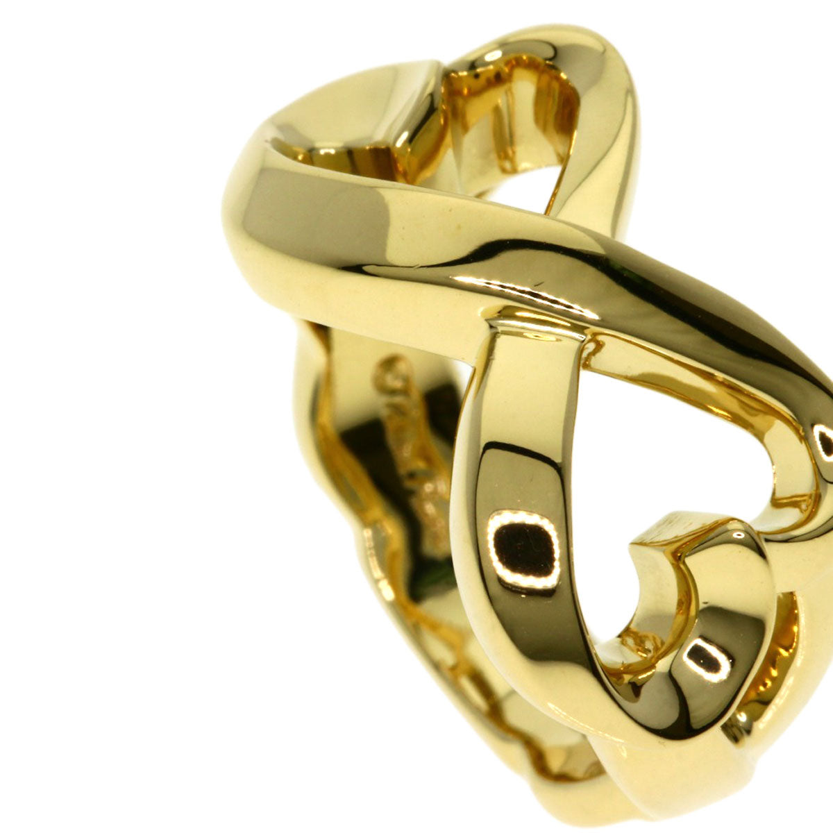 TIFFANY&Co. Double Loving Heart Ring K18 Yellow Gold Ladies [Used]
