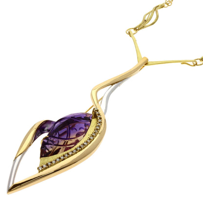 TASAKI Amethyst Diamond Necklace K18 Yellow Gold Ladies [Used]