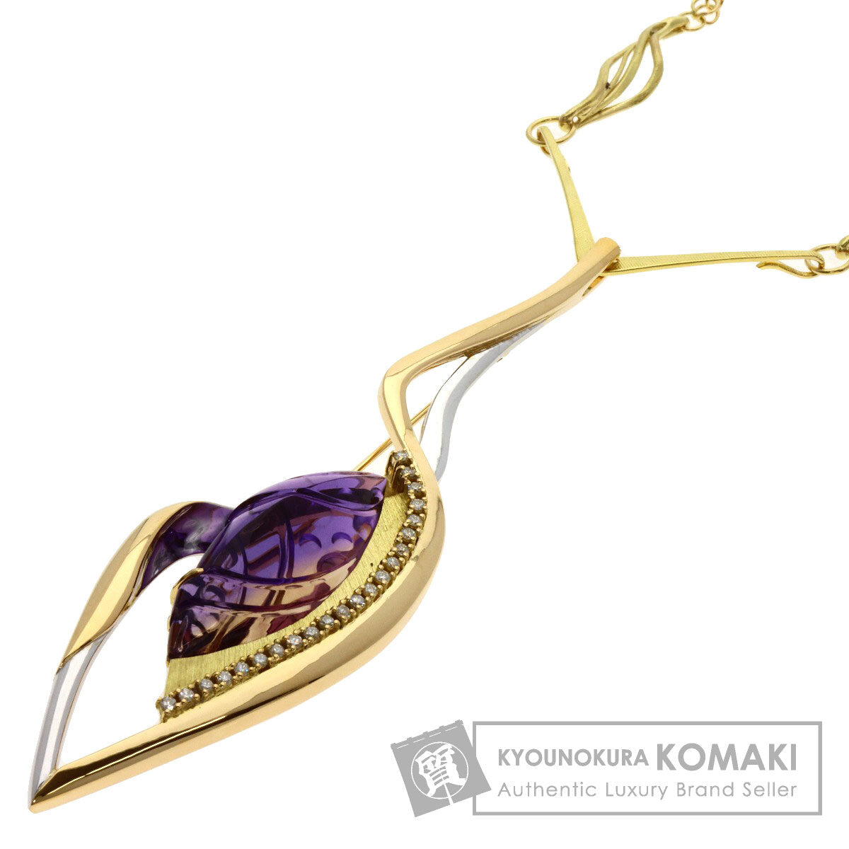 TASAKI Amethyst Diamond Necklace K18 Yellow Gold Ladies [Used]