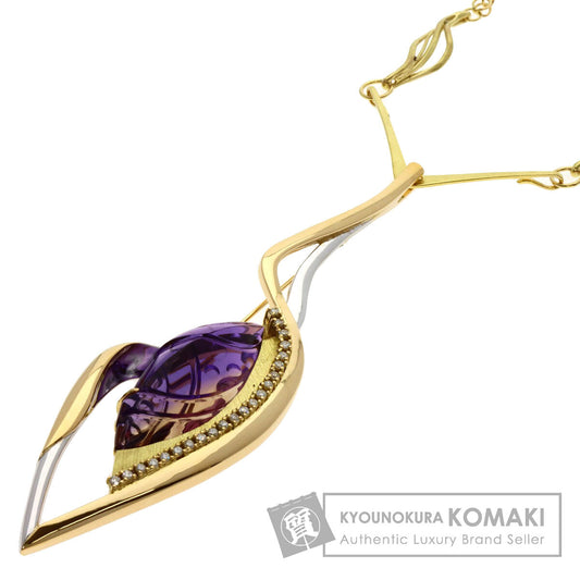 TASAKI Amethyst Diamond Necklace K18 Yellow Gold Ladies [Used]