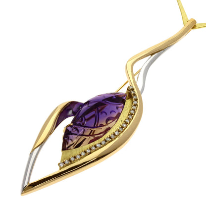 TASAKI Amethyst Diamond Necklace K18 Yellow Gold Ladies [Used]