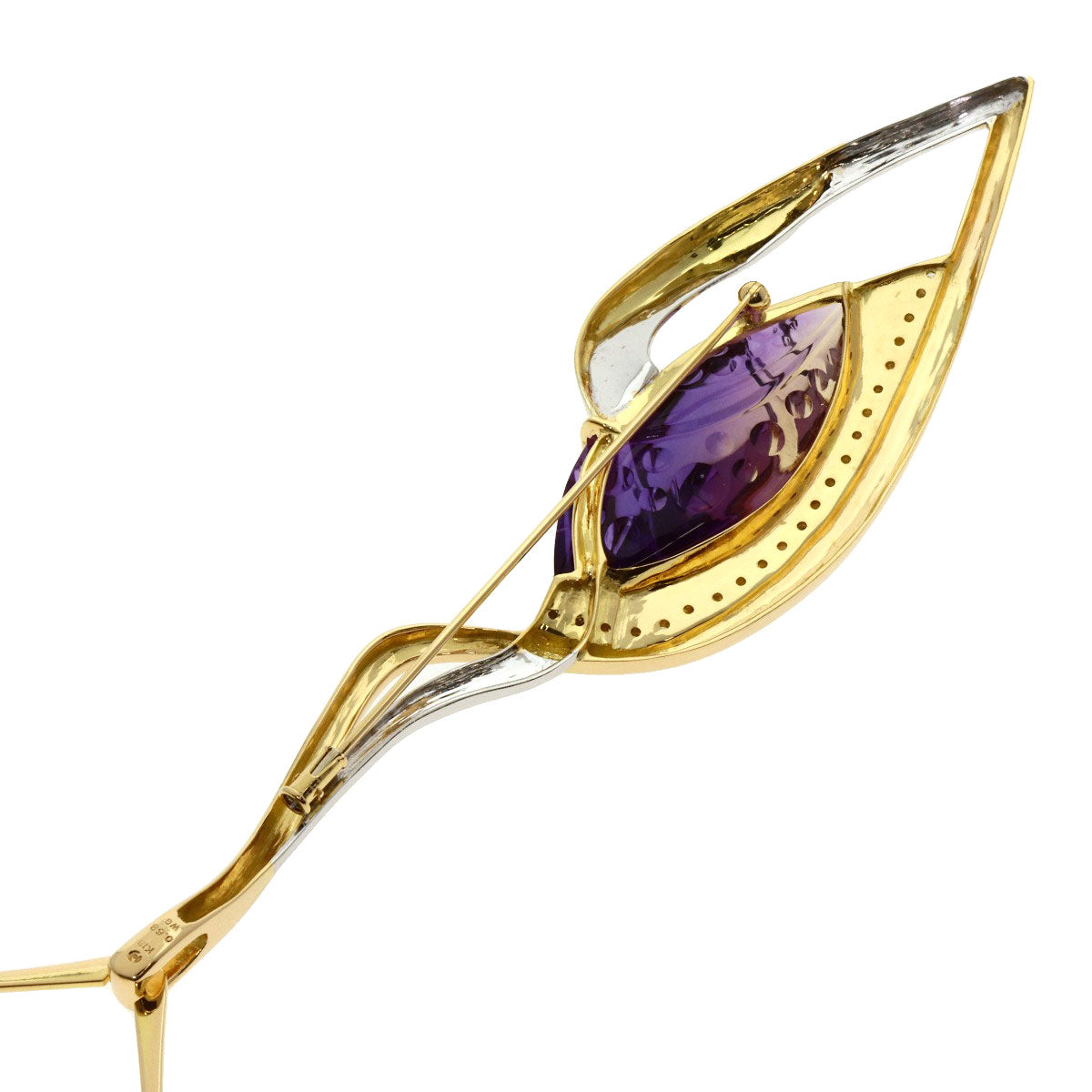 TASAKI Amethyst Diamond Necklace K18 Yellow Gold Ladies [Used]