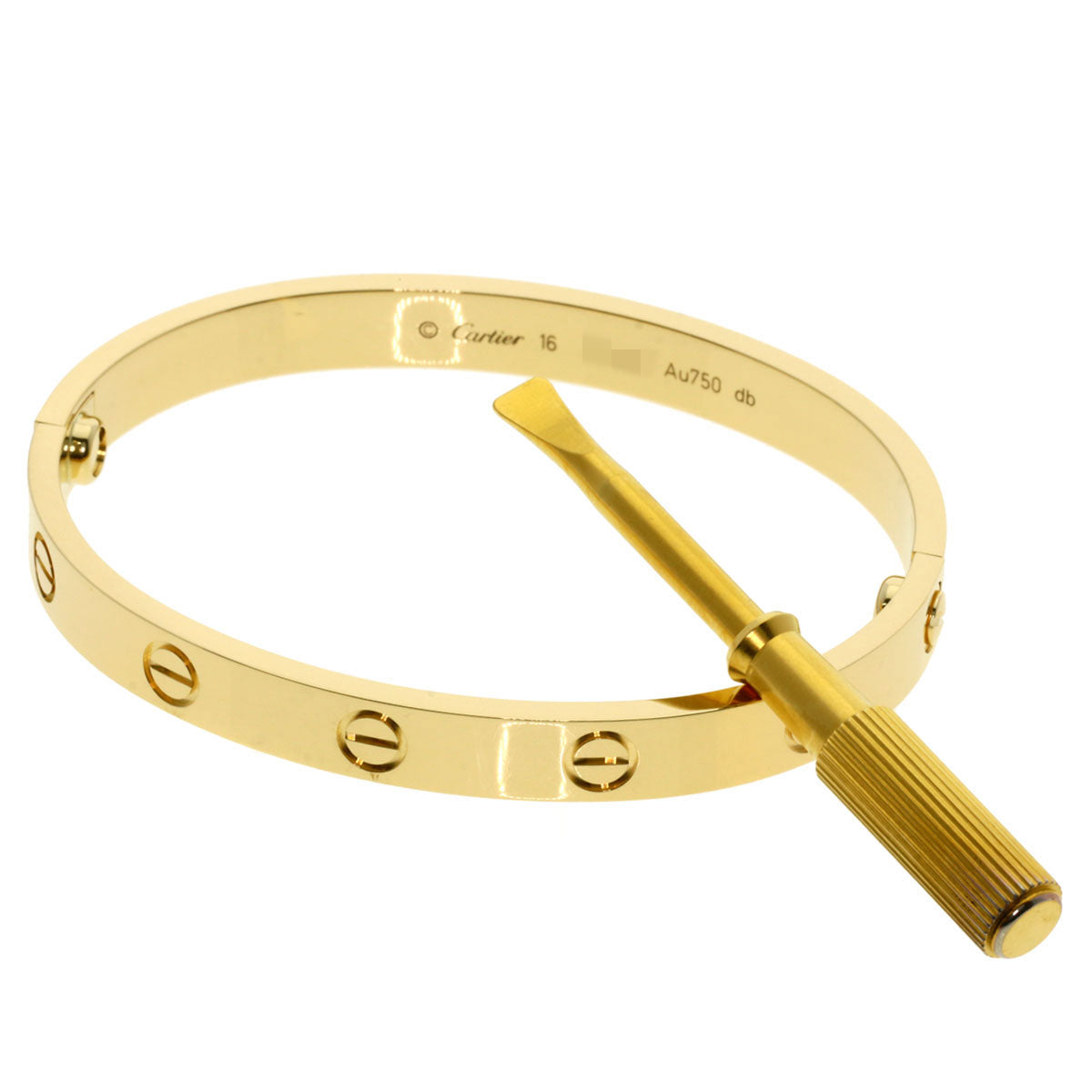 CARTIER LOVE Bracelets with screwdriver #16 Bracelet K18 Yellow Gold Ladies [Used]