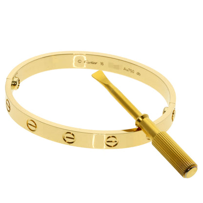 CARTIER LOVE Bracelets with screwdriver #16 Bracelet K18 Yellow Gold Ladies [Used]
