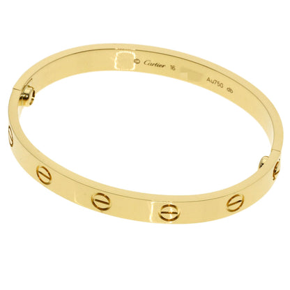 CARTIER LOVE Bracelets with screwdriver #16 Bracelet K18 Yellow Gold Ladies [Used]