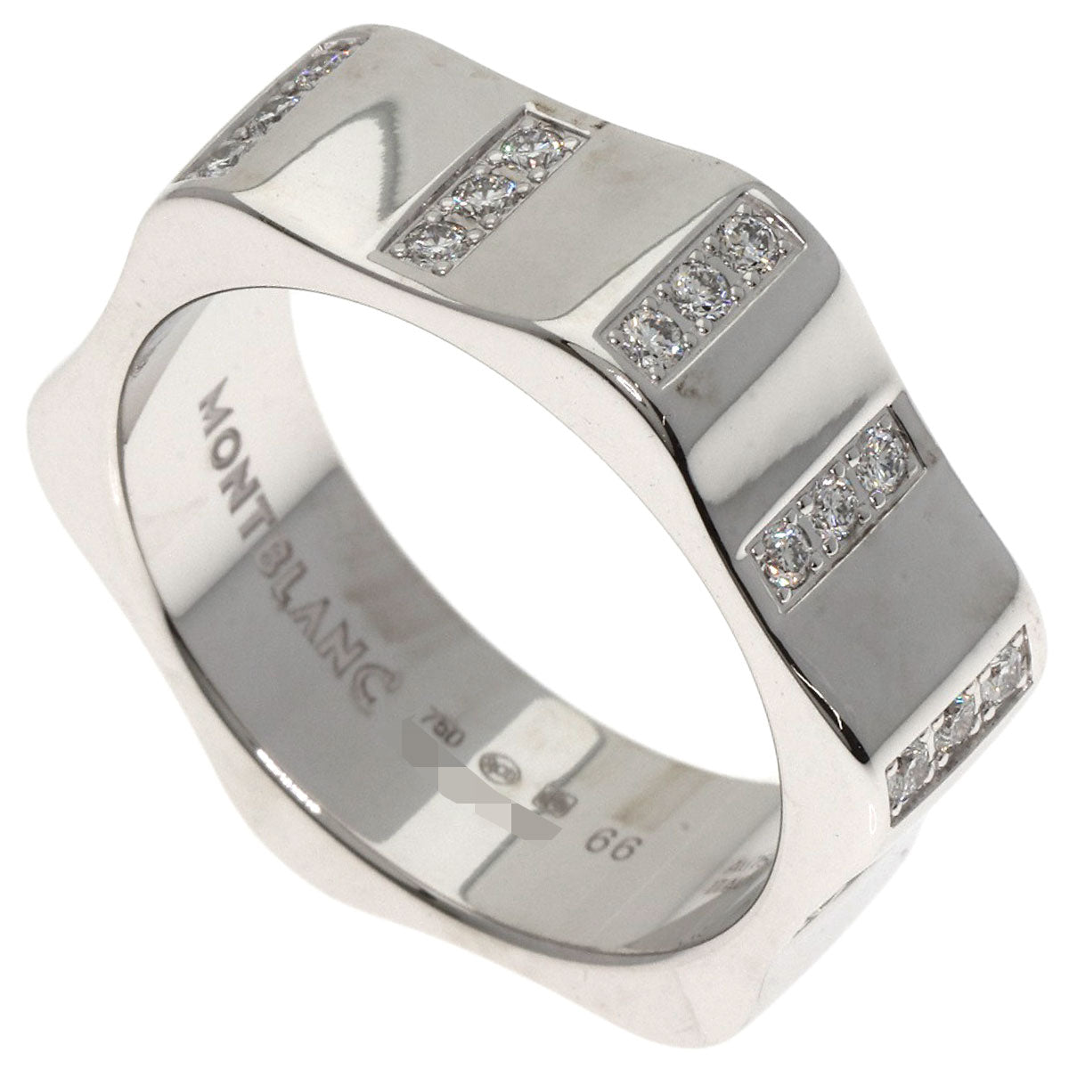MONTBLANC White Star Motif Diamond #66 Ring K18 White Gold mens [Used]