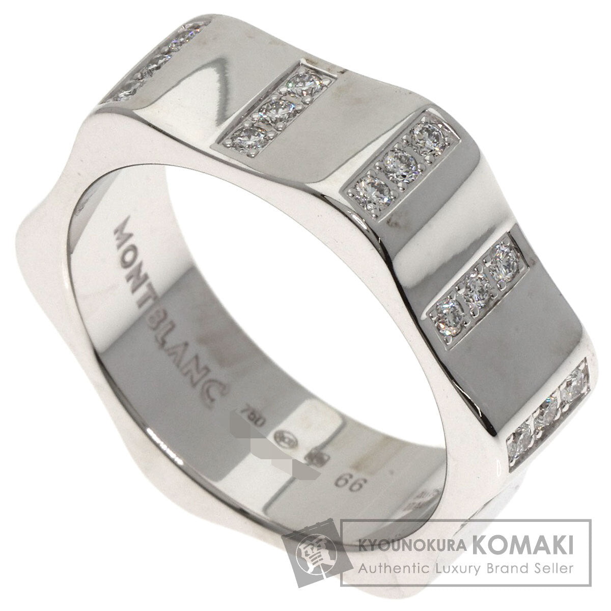 MONTBLANC White Star Motif Diamond #66 Ring K18 White Gold mens [Used]