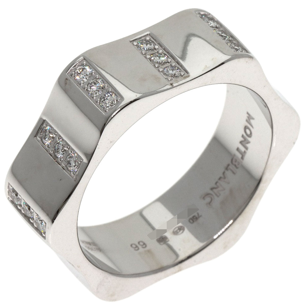 MONTBLANC White Star Motif Diamond #66 Ring K18 White Gold mens [Used]