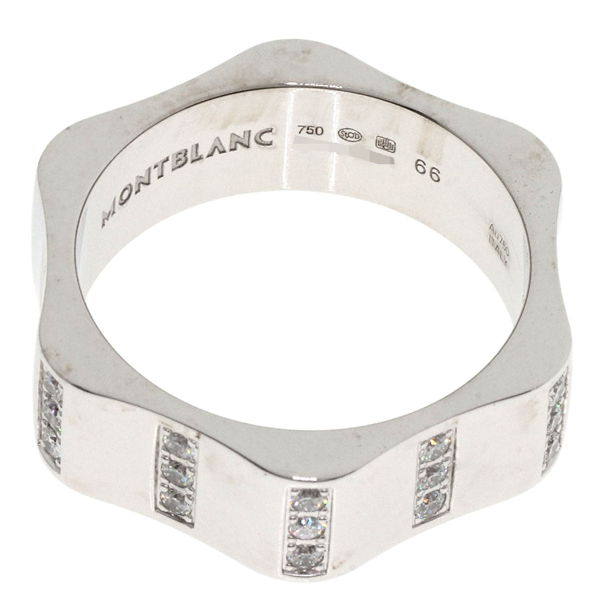 MONTBLANC White Star Motif Diamond #66 Ring K18 White Gold mens [Used]