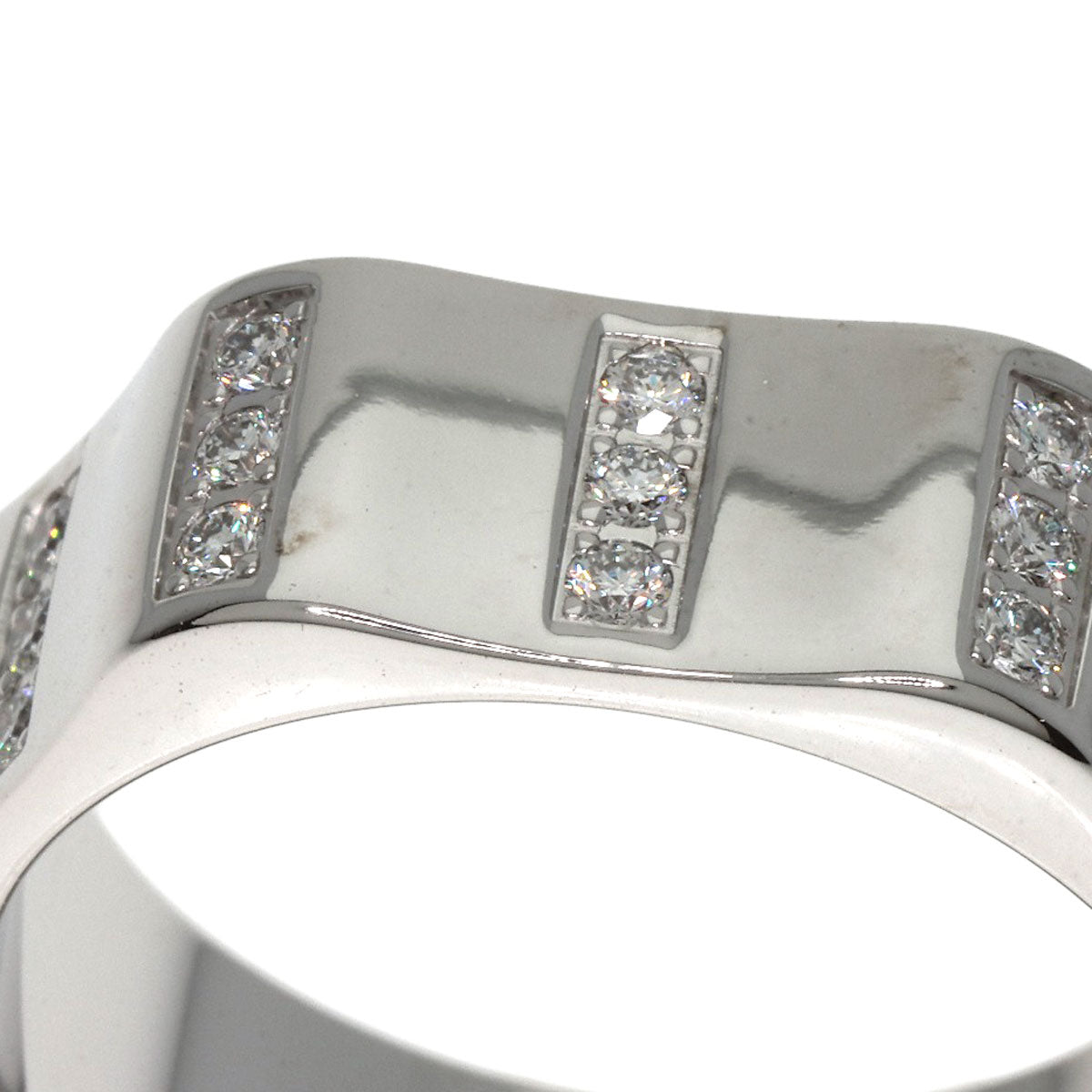 MONTBLANC White Star Motif Diamond #66 Ring K18 White Gold mens [Used]