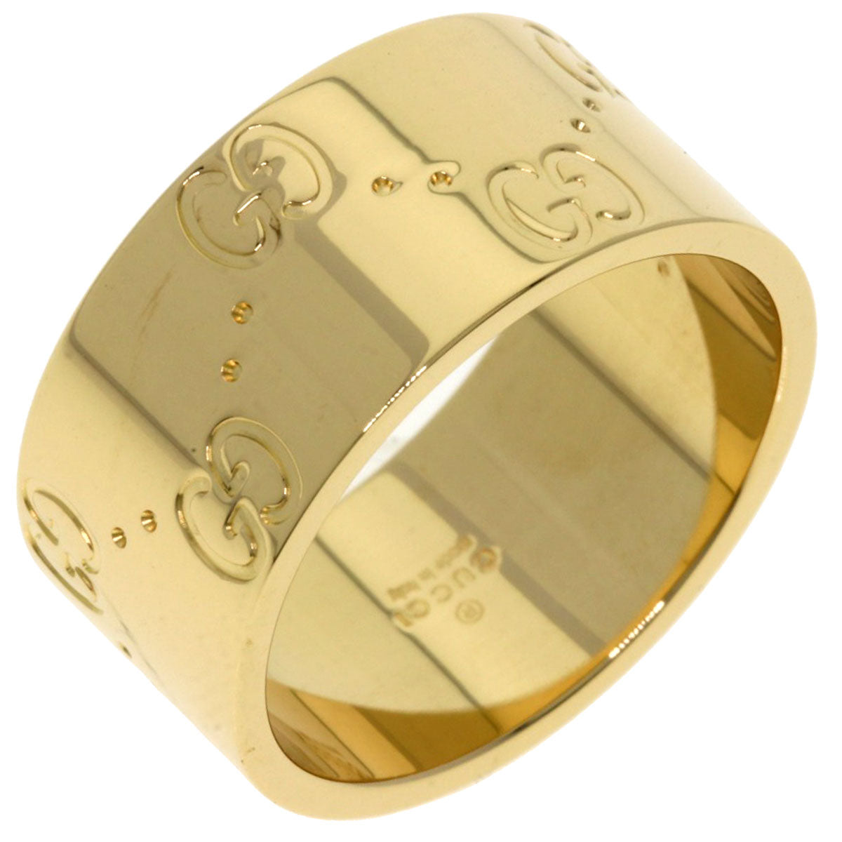 GUCCI   Icon wide # 13 Ring  K18 Yellow Gold Ladies [Used]