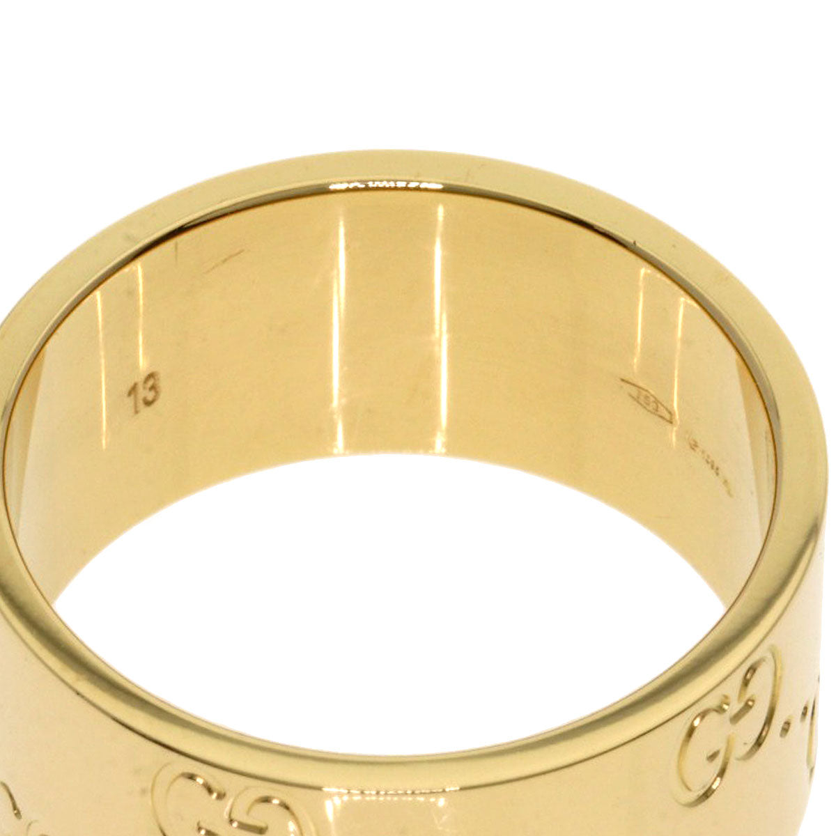 GUCCI   Icon wide # 13 Ring  K18 Yellow Gold Ladies [Used]