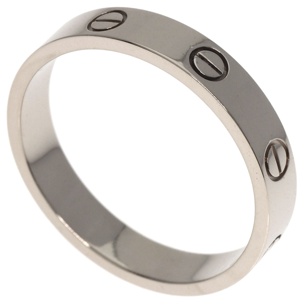 CARTIER mini love ring #60 Ring K18 White Gold Ladies [Used]