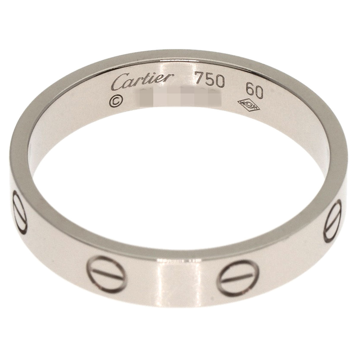 CARTIER mini love ring #60 Ring K18 White Gold Ladies [Used]