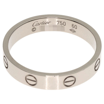 CARTIER mini love ring #60 Ring K18 White Gold Ladies [Used]