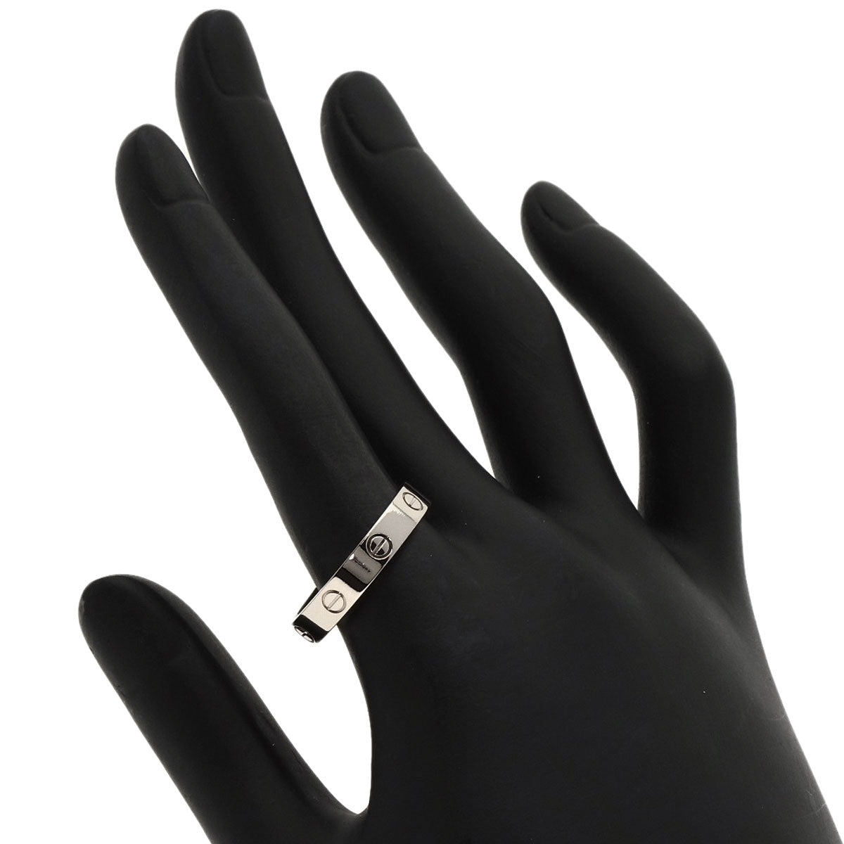 CARTIER mini love ring #60 Ring K18 White Gold Ladies [Used]