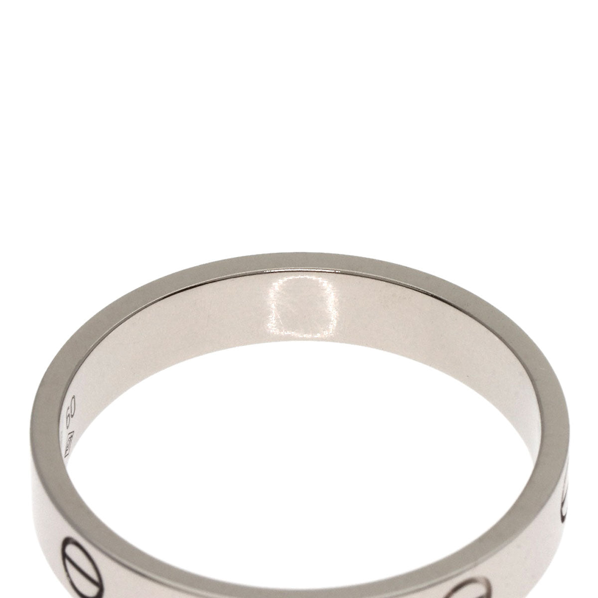 CARTIER mini love ring #60 Ring K18 White Gold Ladies [Used]