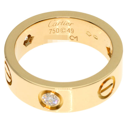 CARTIER   love ring half diamond # 49 Ring  K18 Yellow Gold Ladies [Used]